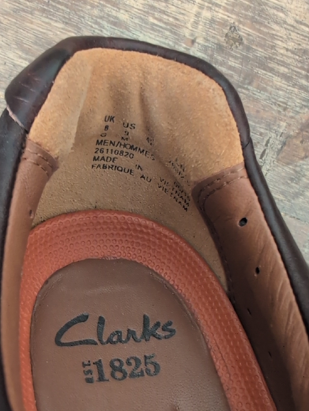 Clarks Unstructured Brown Leather Slip On Loafers - Men's 9 - Picture 7 of 8